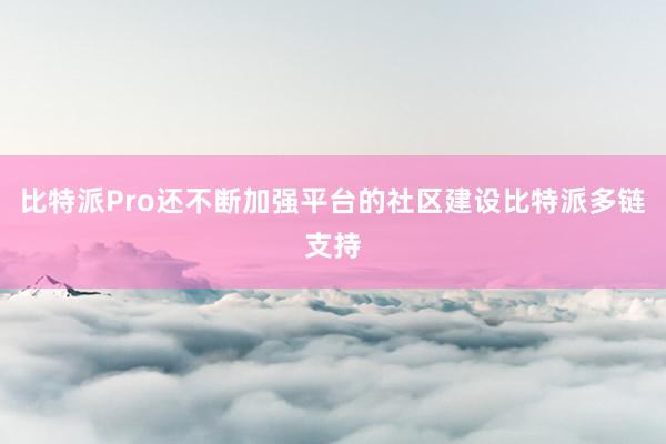 比特派Pro还不断加强平台的社区建设比特派多链支持