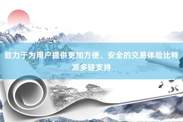 致力于为用户提供更加方便、安全的交易体验比特派多链支持